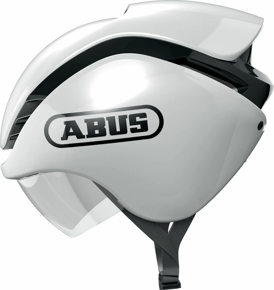 Abus Shiny White GameChanger TRI Cykelhjelm 1 Abus Shiny White GameChanger TRI Cykelhjelm