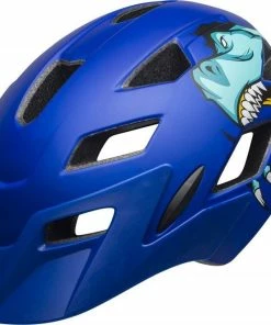 Bell Mat Blue T-Rex - Sidetrack Cykelhjelm Børn.
