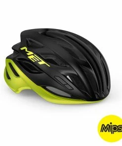 MET Cykelhjelm Estro MIPS Black Lime Yellow Metallic/Glossy