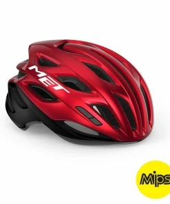 MET Cykelhjelm Estro MIPS Red Black Metallic/Glossy