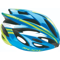 Rudy Project Rush Cykelhjelm, Shiny Azur/neonlime